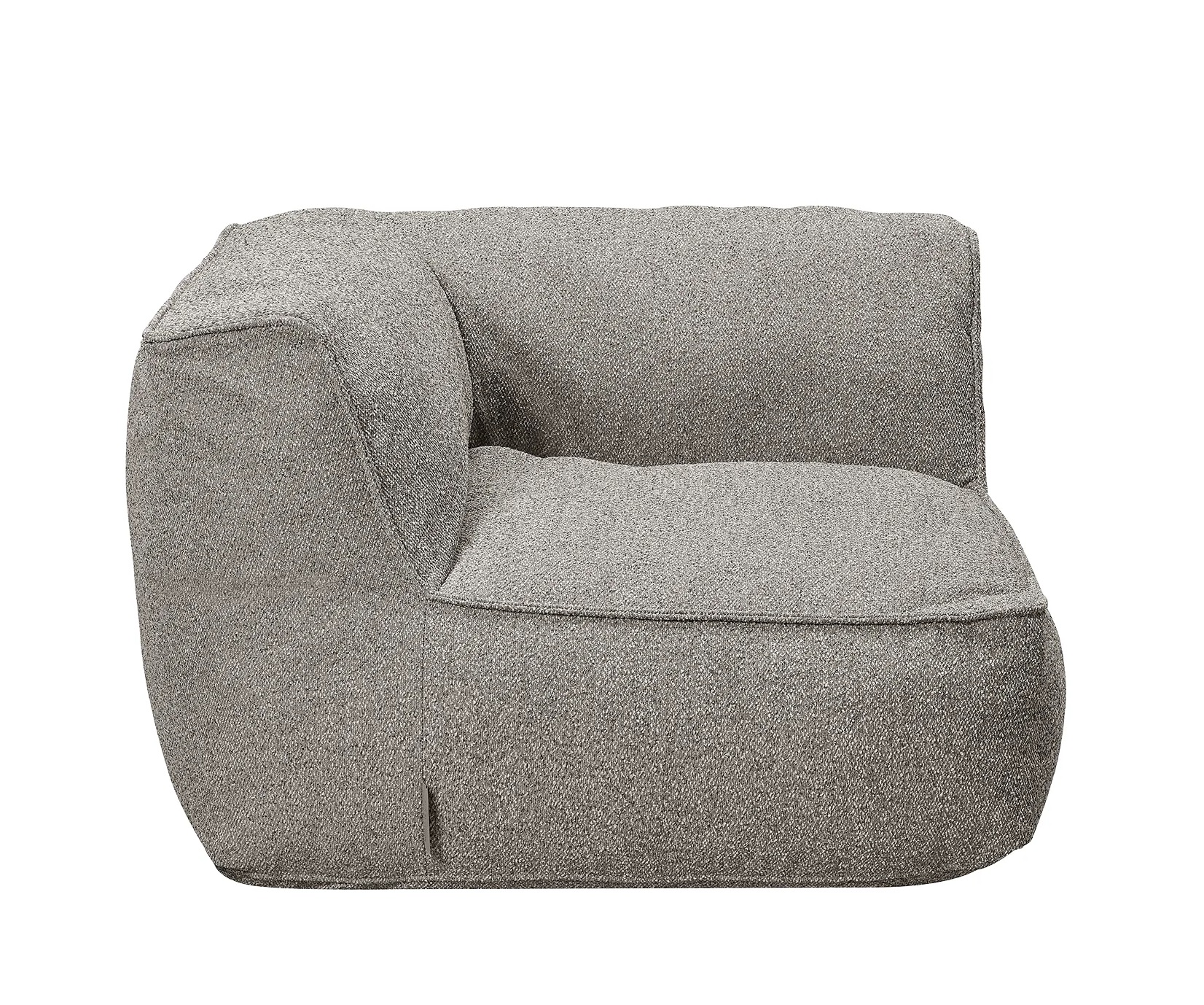 Graues Grow Ecksitzer Modul von Blomus für den Outdoor-Bereich, bequeme Gartenmöbel und Lounge-Sessel.