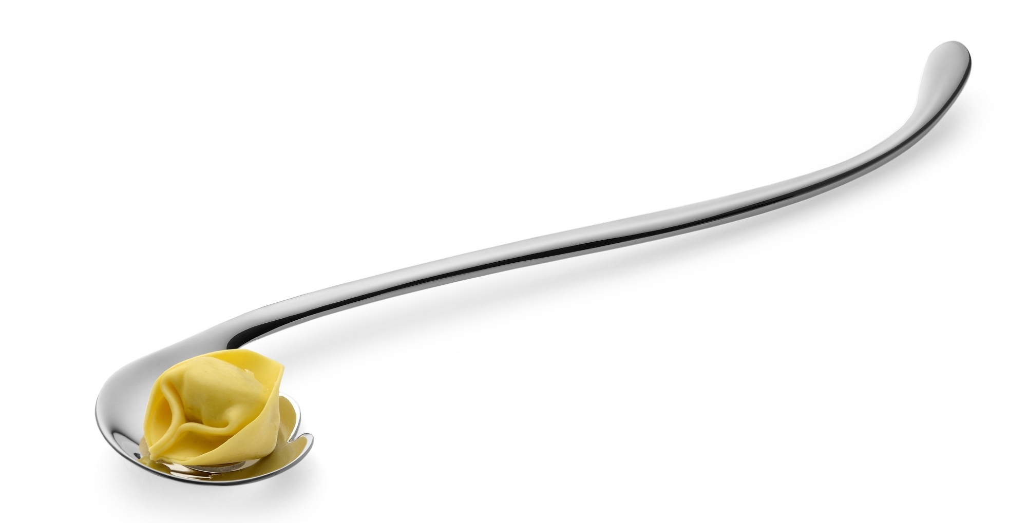 Alessi Vabene Pastatester MMI31: Edelstahl Pastalöffel mit Tortellino, Küchenhelfer zum Testen von Pasta.