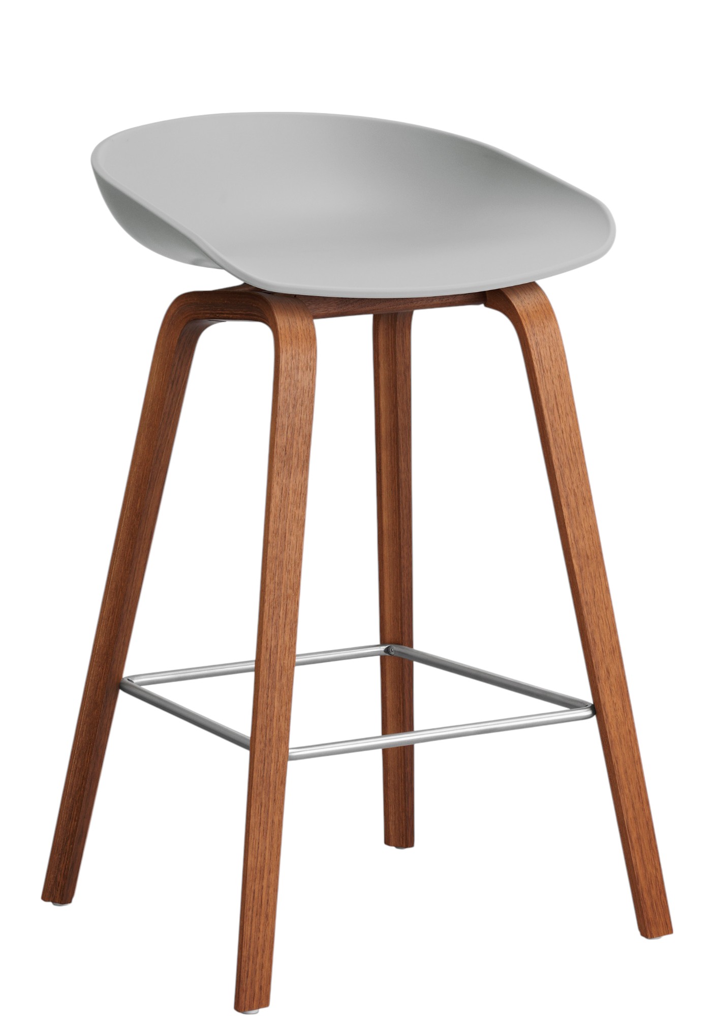 About a Stool AAS32 / AAS 32 Barhocker niedrig WALNUSS FURNIERT / CONCRETE GREY Hay EINZELSTÜCK