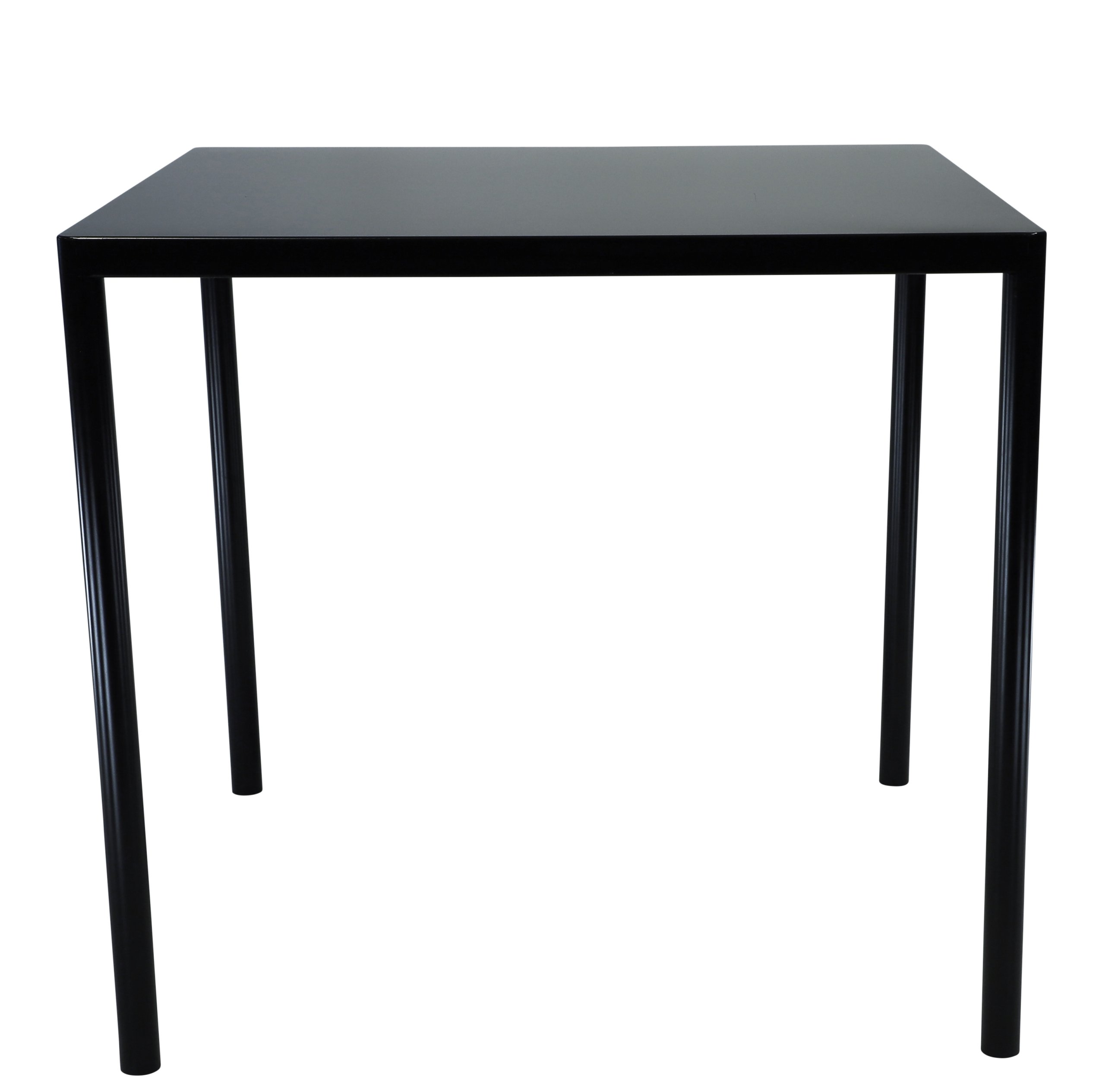 Schwarzer Jan Kurtz Live Tisch für den Außenbereich, quadratische Tischplatte und schlanke Beine.