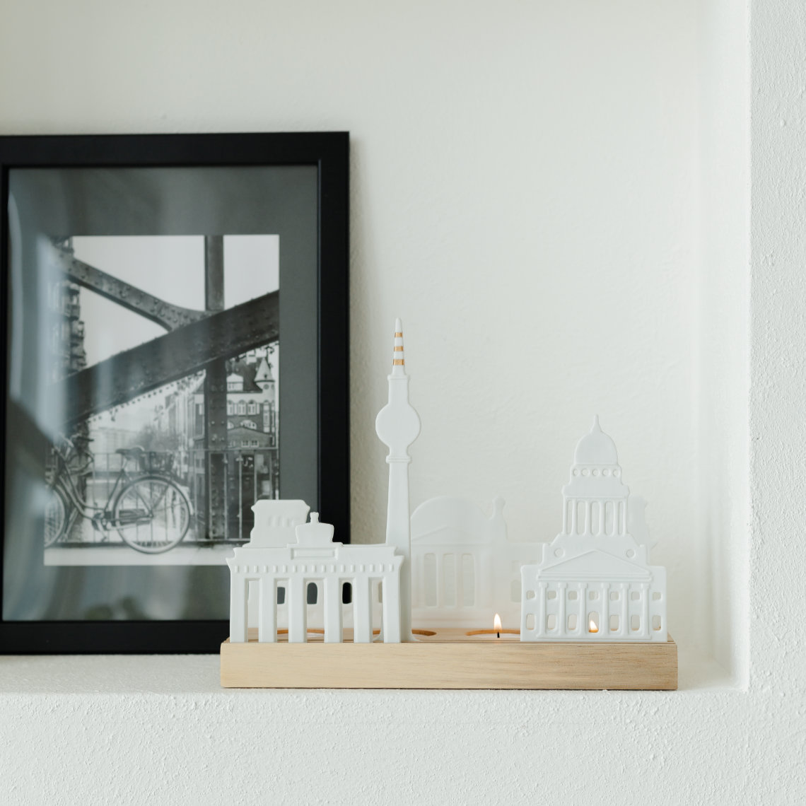 Lichtobjekt Stadtsilhouette Berlin Räder