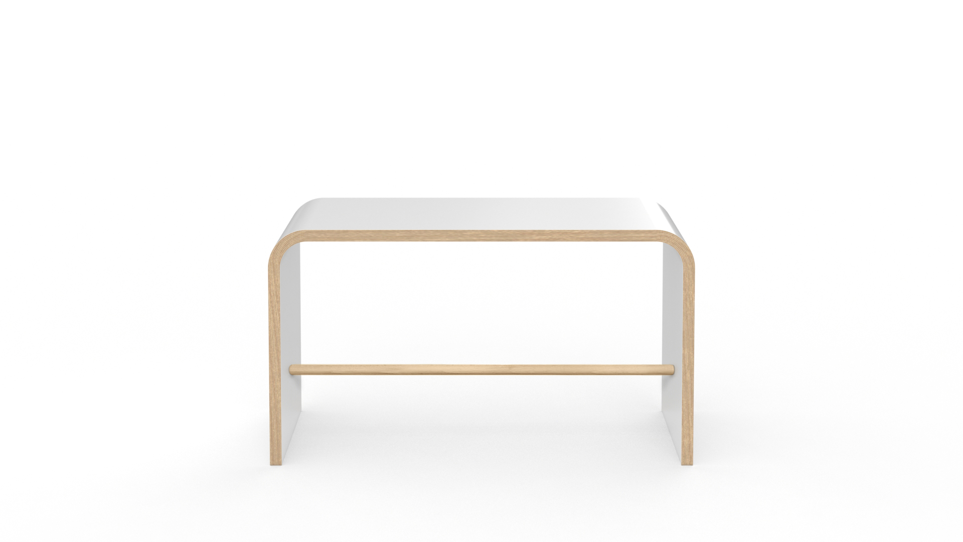 Weißer Tojo Hocker: Moderner Sitzhocker aus Holz mit minimalistischem Design für Wohnzimmer und Büro.