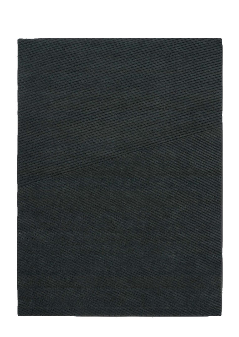 Dunkelgrauer Row Teppich von Northern mit feinen, diagonalen Linien und minimalistischem Design.