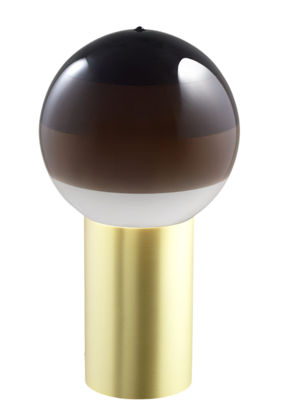 Marset Dipping Light M LED Tischleuchte mit Farbverlauf und goldenem Fuß.