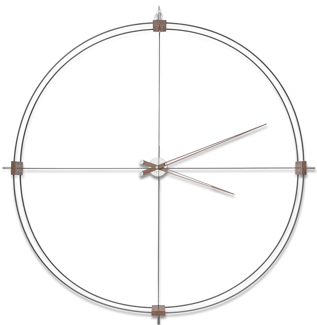 Delmori Clock Wanduhr: Große, moderne Wanduhr mit minimalistischem Design und filigranem Metallrahmen.