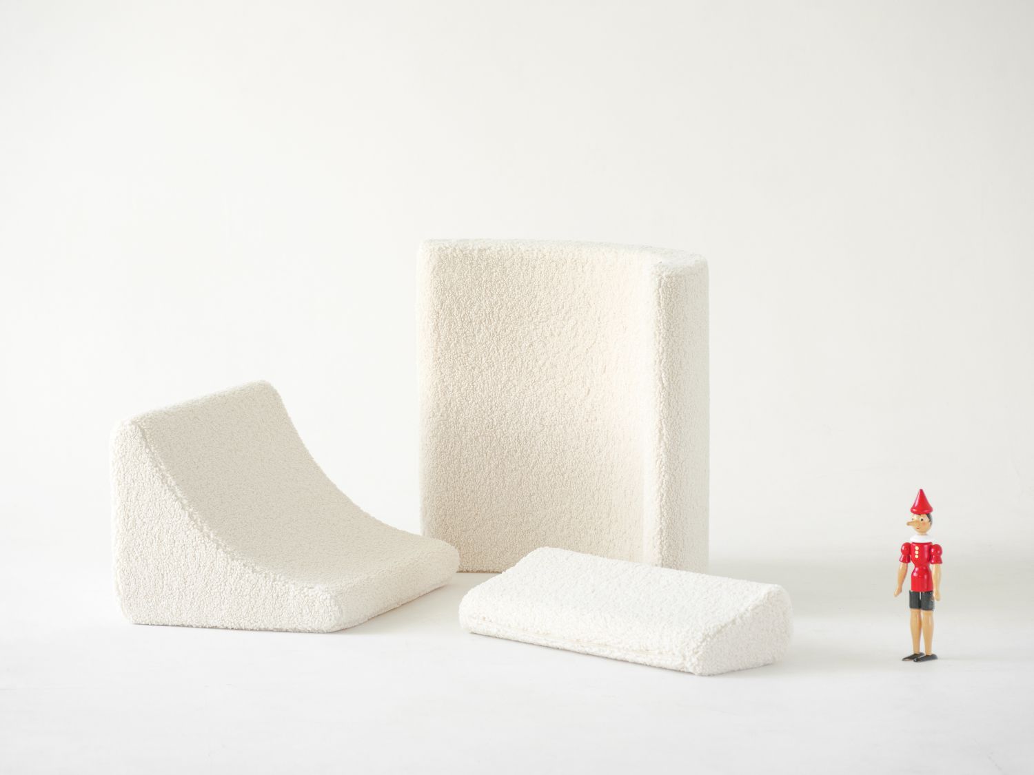 Mond Kindersessel Teddystoff Cremeweiß Wigiwama