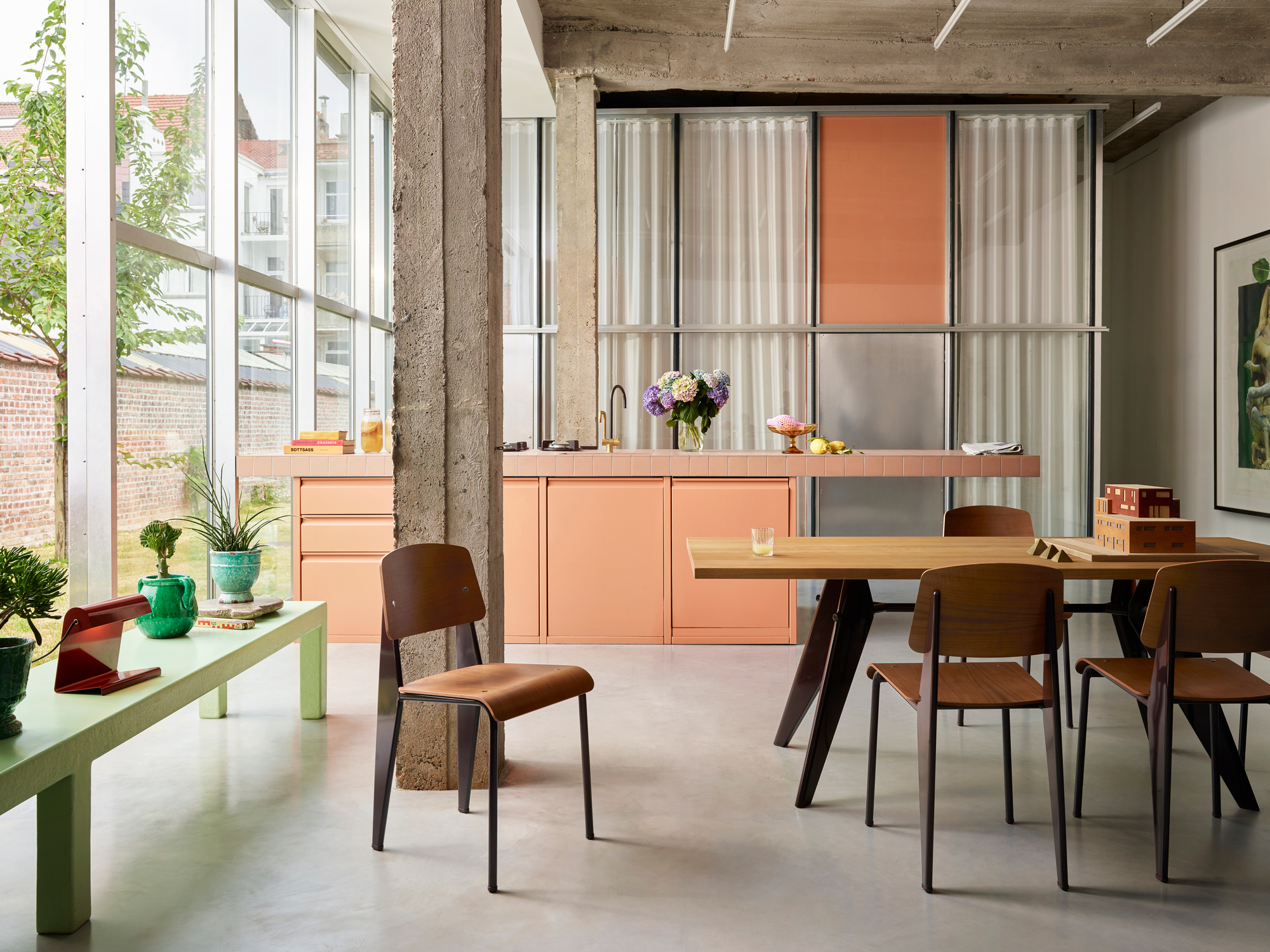 Lampe de Bureau Tischleuchte Vitra Japanese red