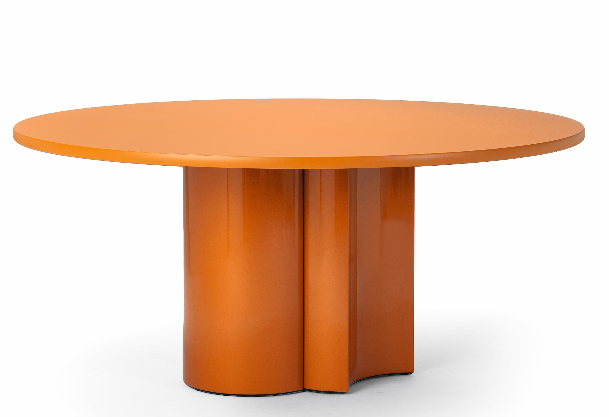 Runder 2325 Bol Esstisch von Zanotta, Durchmesser 160 cm, in Karamell metallic.