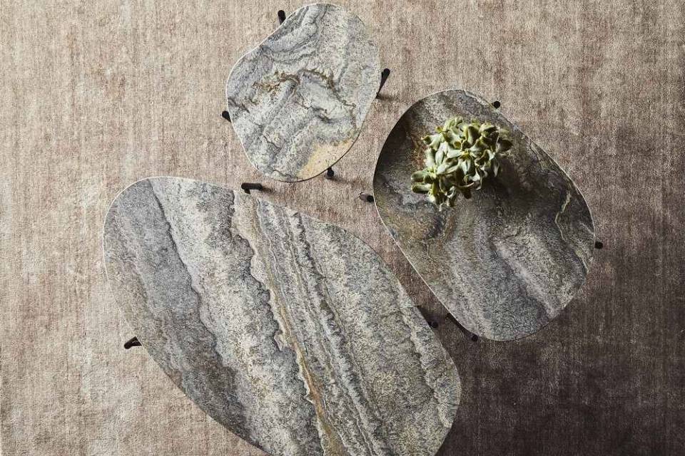 La Terra Ocassional table Couchtisch GROß GRAU MELANGE Woud EINZELSTÜCK