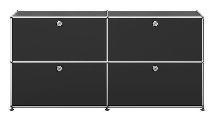 USM Haller Sideboard 4 Klappen Graphitschwarz - FAST DELIVERY