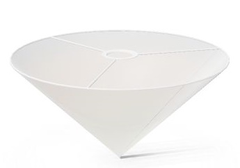 Weißer, konischer Lampenschirm für Vitra Potence Wandleuchte, Abat-Jour Conique, Detailansicht.