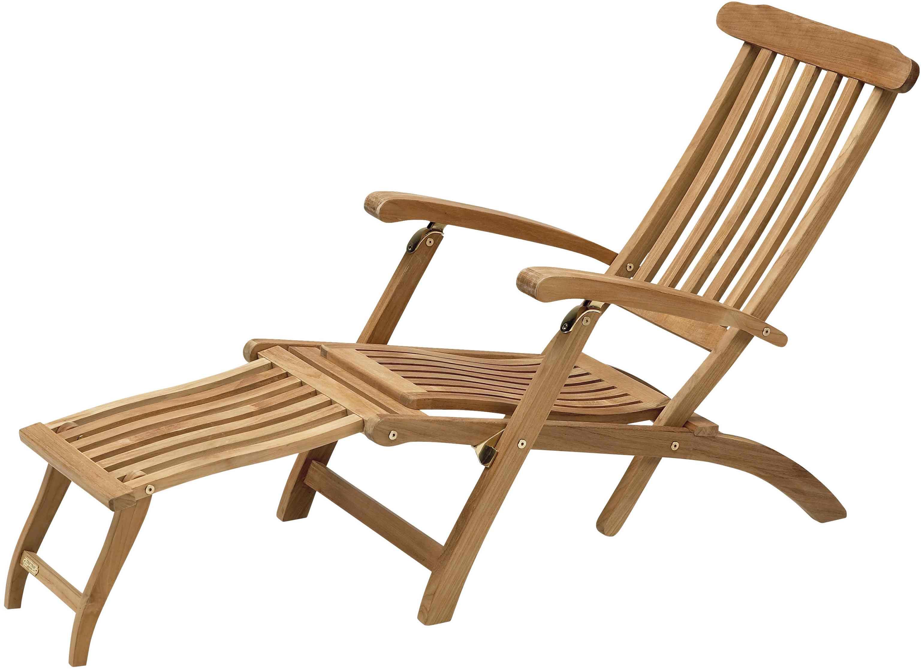 Skagerak Steamer Deck Chair: Holzliegestuhl für den Garten oder die Terrasse mit verstellbarer Fußstütze.