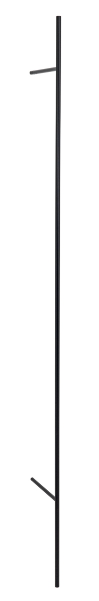 Schwarze Sketch Wandgarderobe von Schönbuch mit zwei minimalistischen Haken für Jacken und Accessoires.