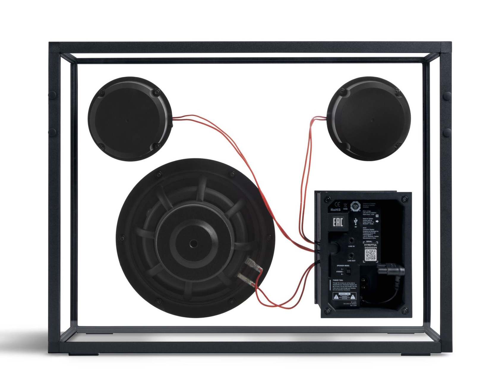 Transparenter Lautsprecher Transparent Rot