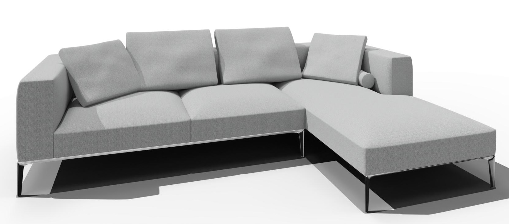 Jaan Living 3 Sitzer Sofa mit 2 Rückenkissen, 2 Komfortkissen & 2 Komfortrollen Kombi A21 Walter Knoll Stoff Glint Steel