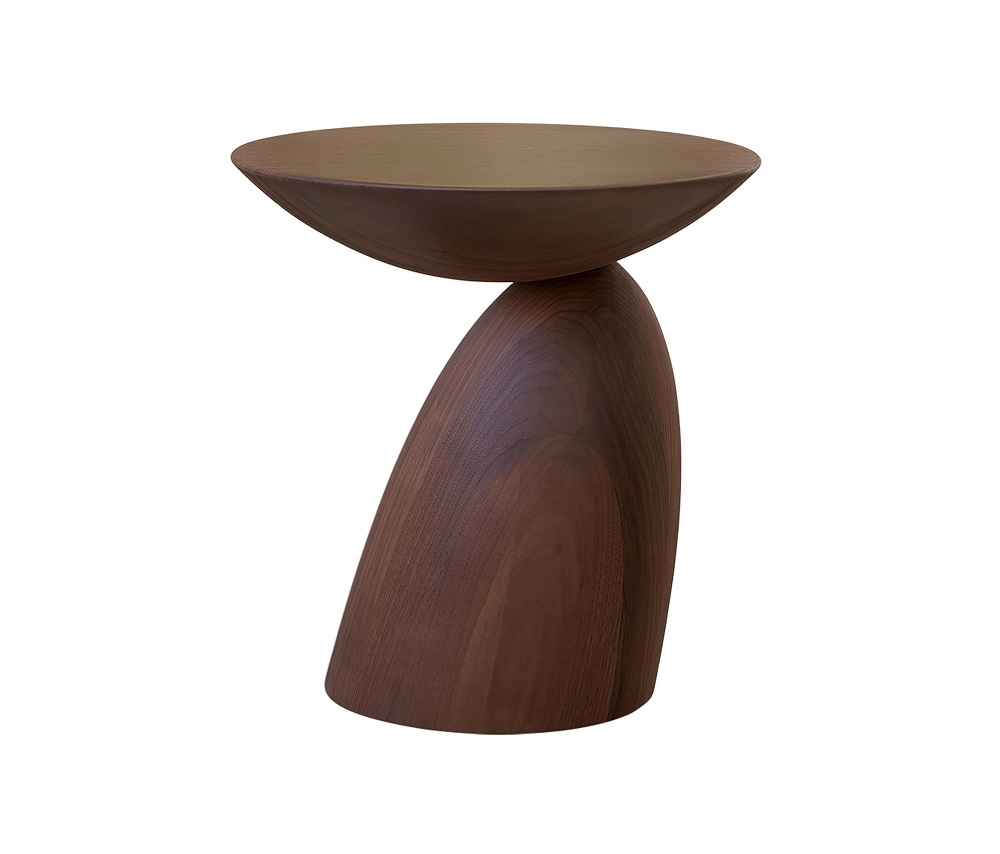 Holzfarbener Parabel Tisch von Eero Aarnio Originals, moderner Holztisch für Wohnzimmer und Büro.