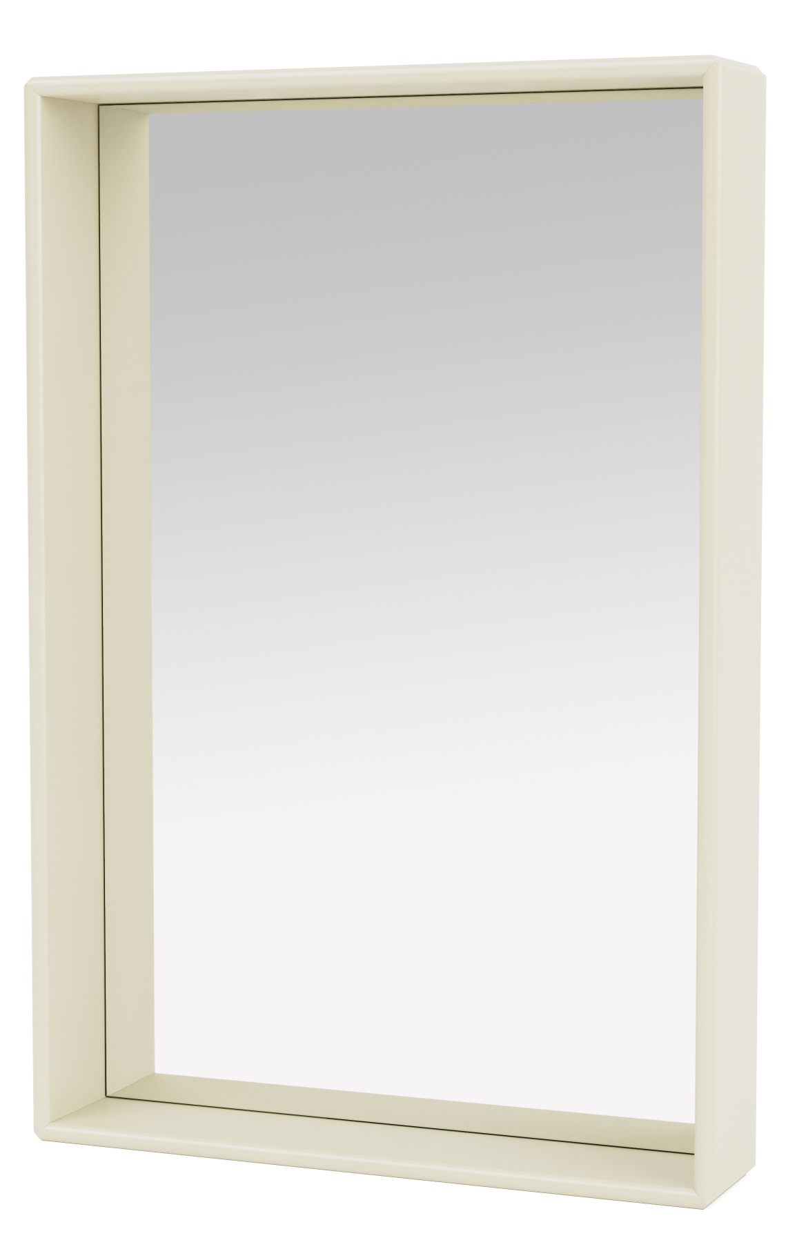 Rechteckiger Spiegel mit Ablagefläche im Farbton Vanilla, Colour Frame Mirror Shelfie.