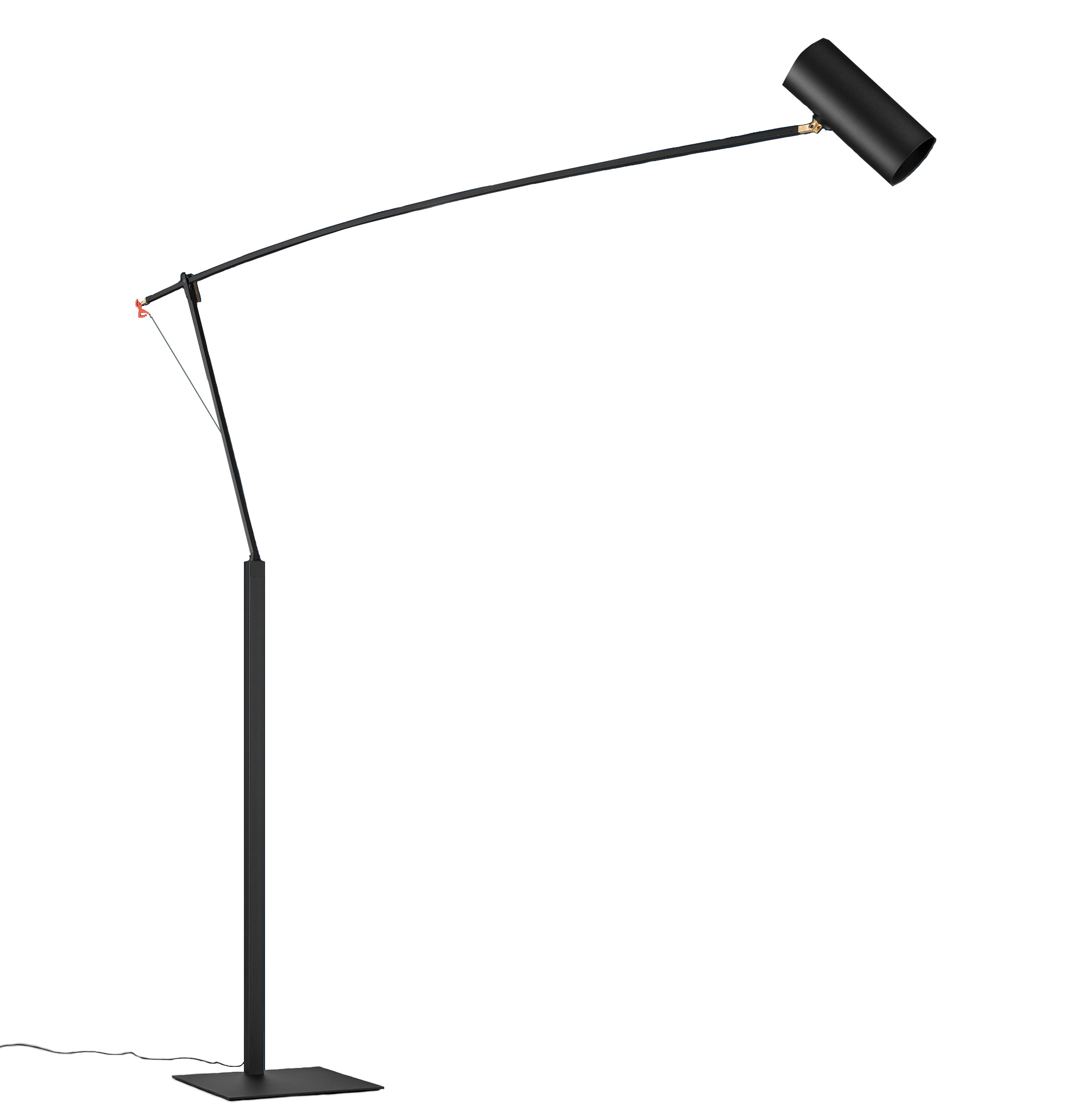 Schwarze Ettorino Stehleuchte von Catellani & Smith, modernes Design für Wohnzimmer und Büro.