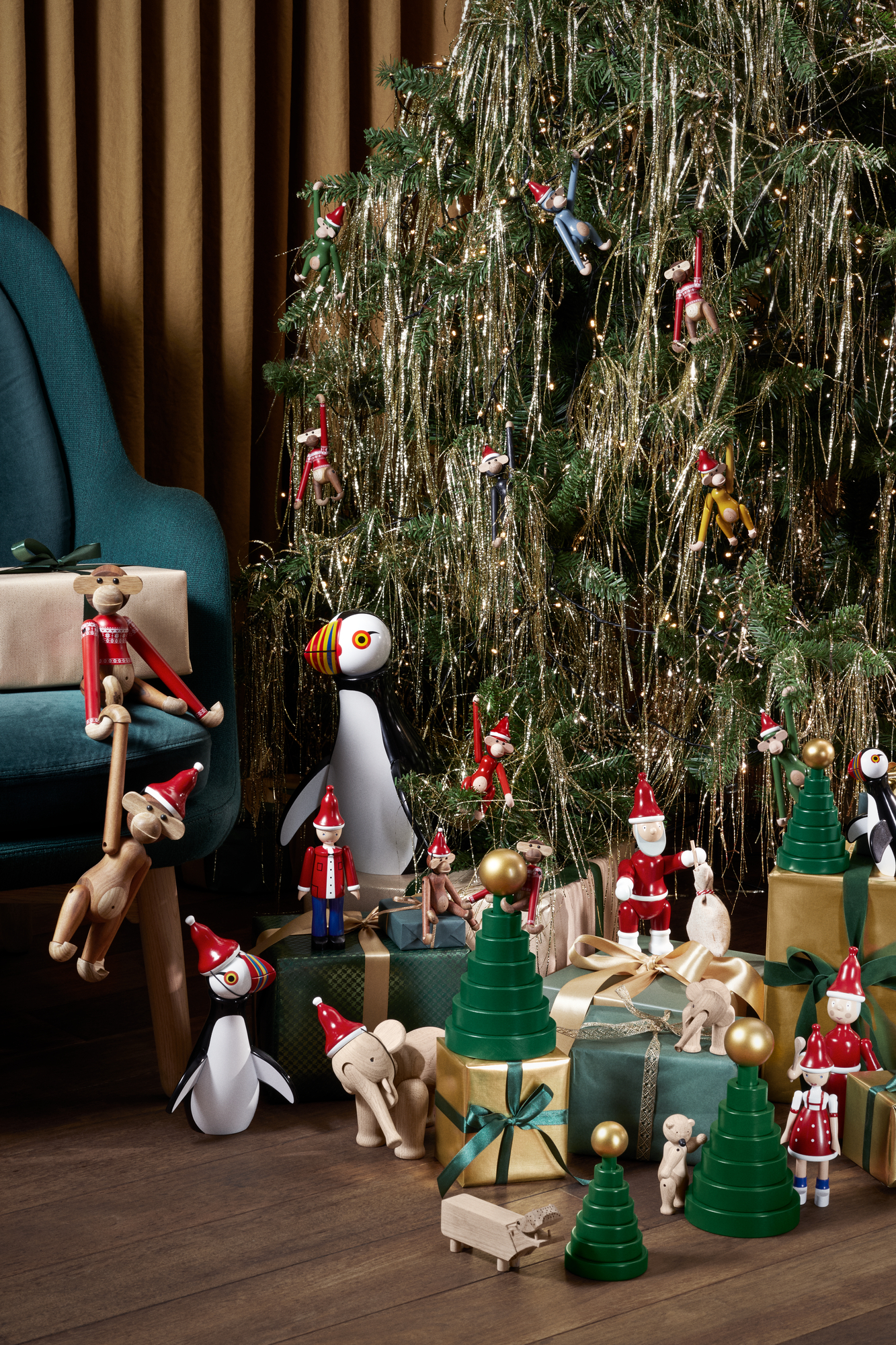 Christmas Jumper Affe 2024 klein Holzfigur Kay Bojesen