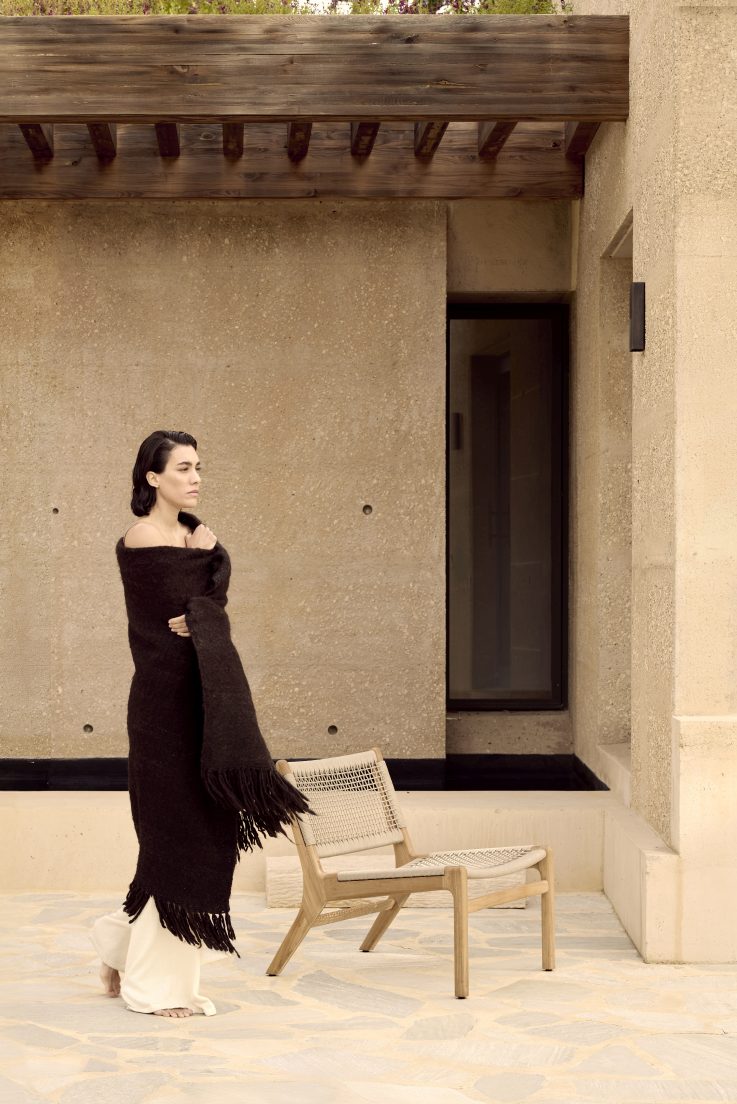 Jack Woven Outdoor Loungsessel Teak Kordel Beige Ethnicraft