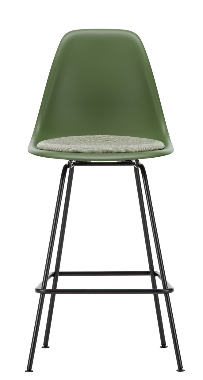 Eames Plastic Bar Stool Barhocker Medium mit Sitzpolster Vitra