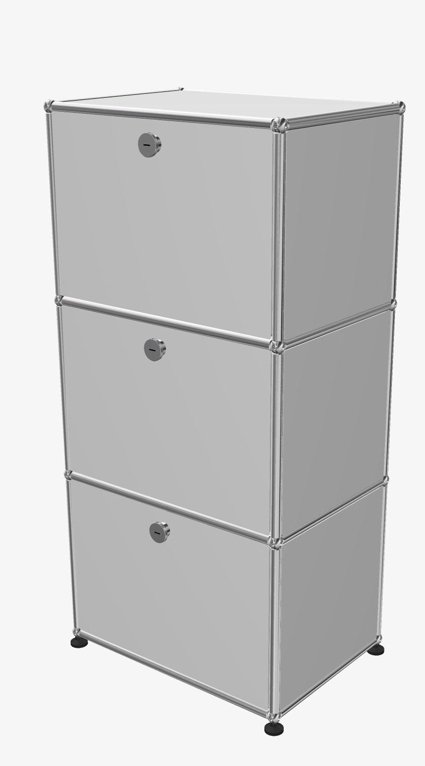 USM Haller Highboard 2 KLAPPTÜRE OBEN / MITTIG UND 1 AUSZIEHTÜRE MIT HÄNGEREGISTRATUR UNTEN Reinweiß AUSSTELLUNGSSTÜCK / GEBRAUCHTMÖBEL 