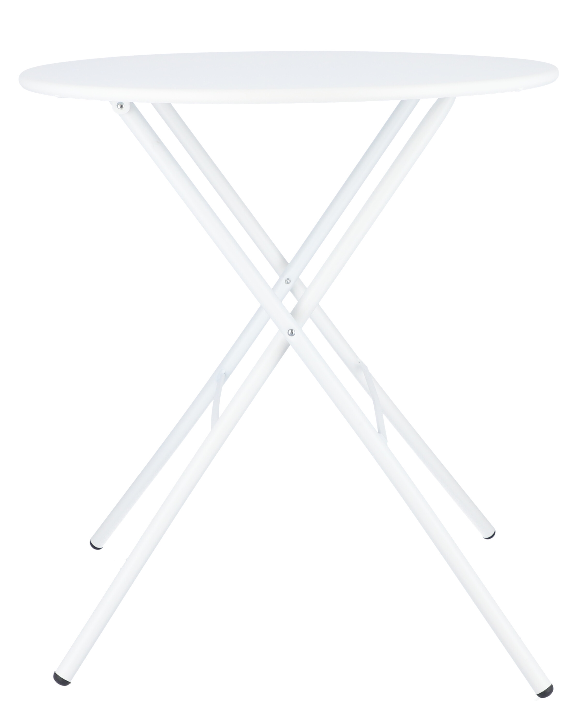 Weißer Fiam Sirio Klapptisch von Jan Kurtz, runder Gartentisch für Balkon und Terrasse.