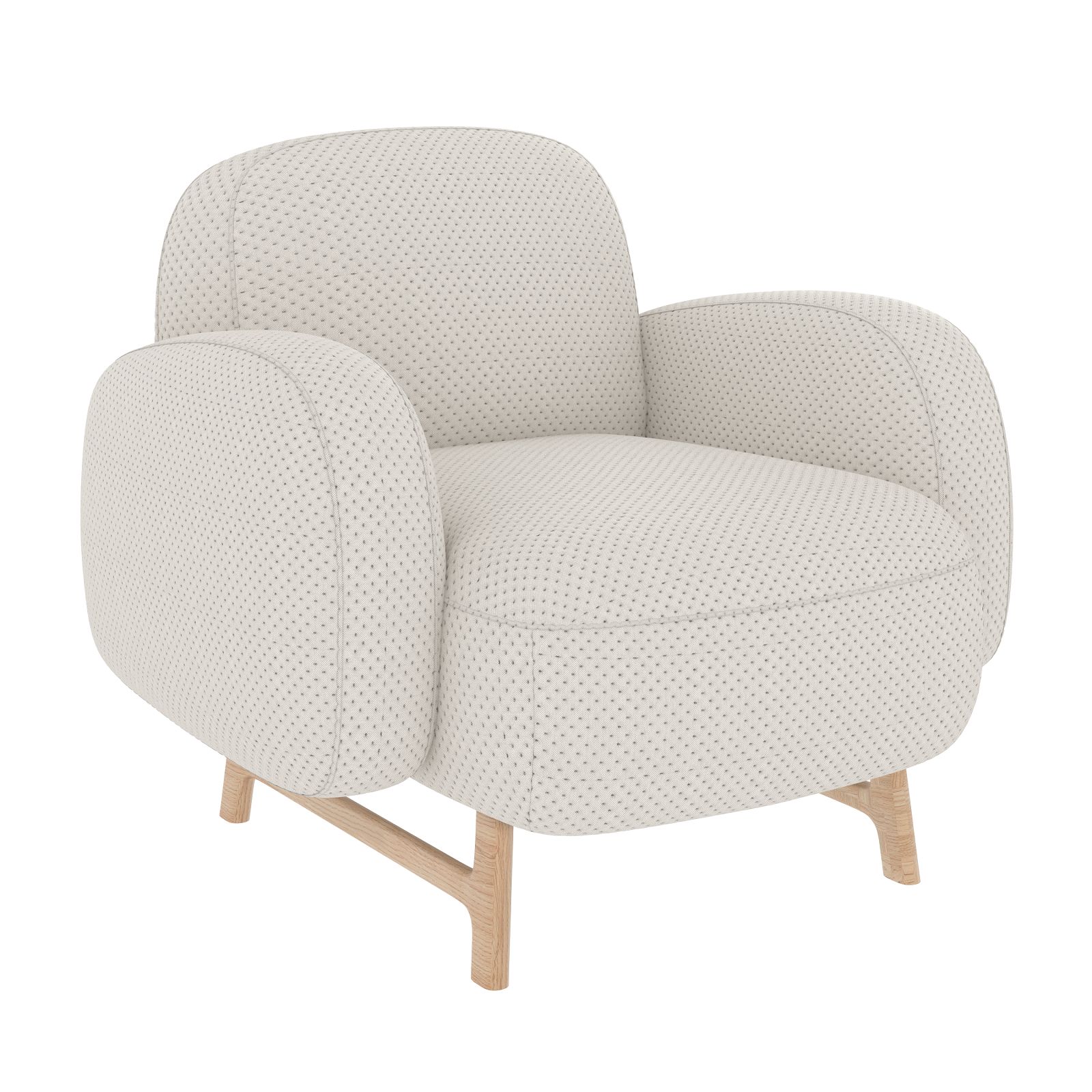 Auguste Sessel von Hartô, bequemer Polstersessel in Beige mit Holzfüßen für Wohnzimmer und Lounge.