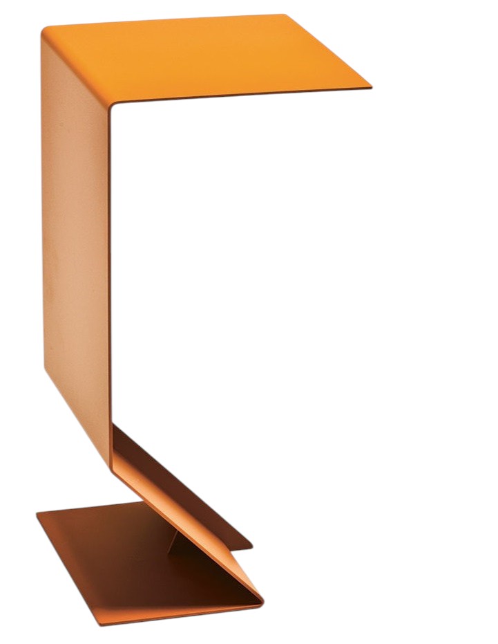 Orangefarbener Mark Table Beistelltisch von Moroso: Moderner Metall-Couchtisch für Wohnzimmer und Lounge.