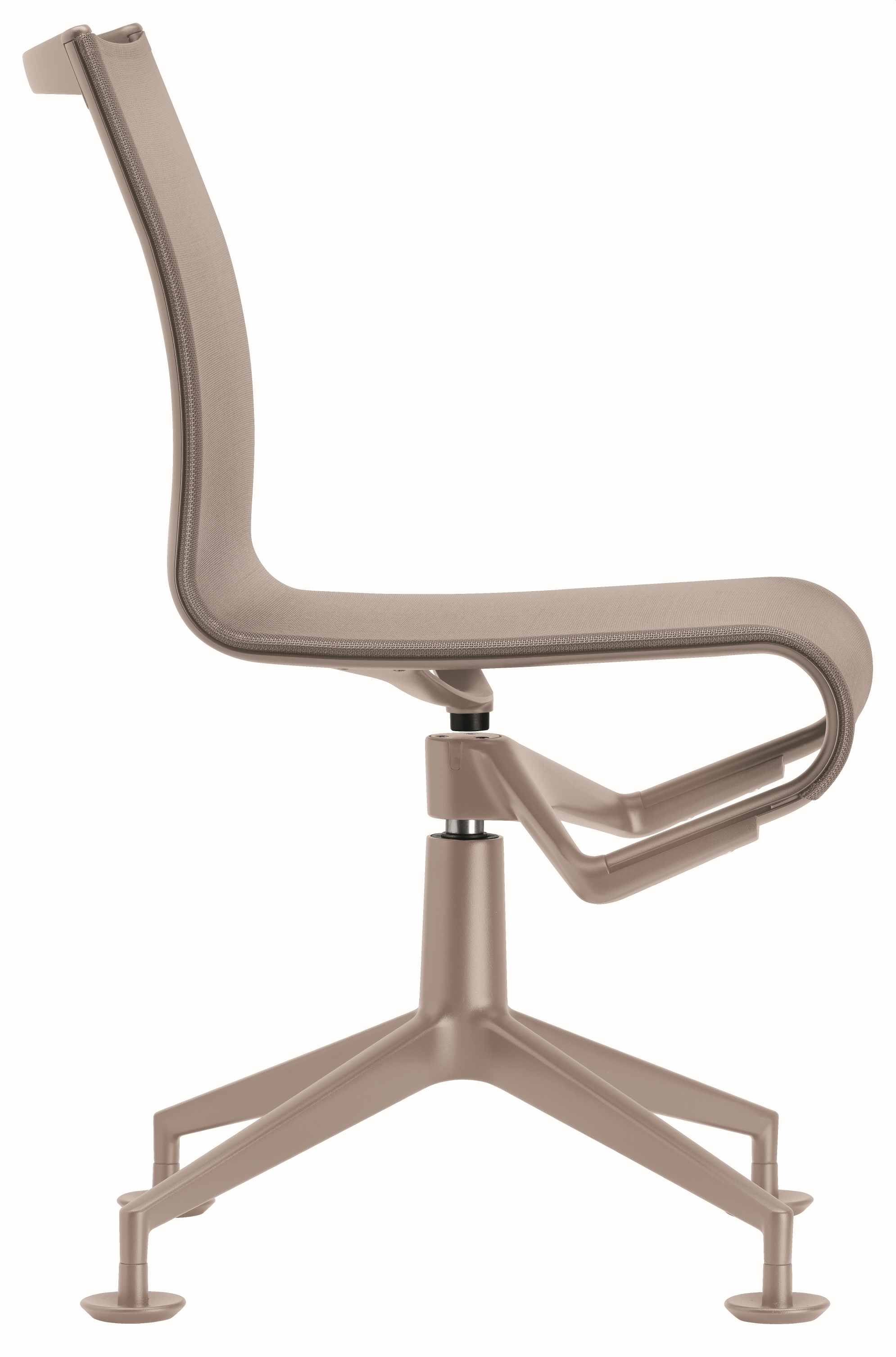 Meetingframe Drehstuhl: Ergonomischer Bürostuhl in Beige mit Drehkreuz und atmungsaktivem Netzgewebe.