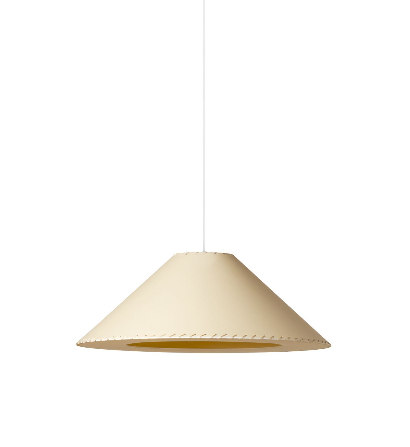 Beige Sísísí Pendelleuchte von Santa & Cole, konische Form, modernes Design für Wohnraumbeleuchtung.