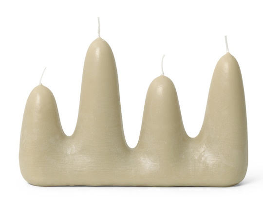 Beige Stala Candle Kerze von Ferm Living, EINZELSTÜCK, dekorative Wachskerze mit fünf Dochten.