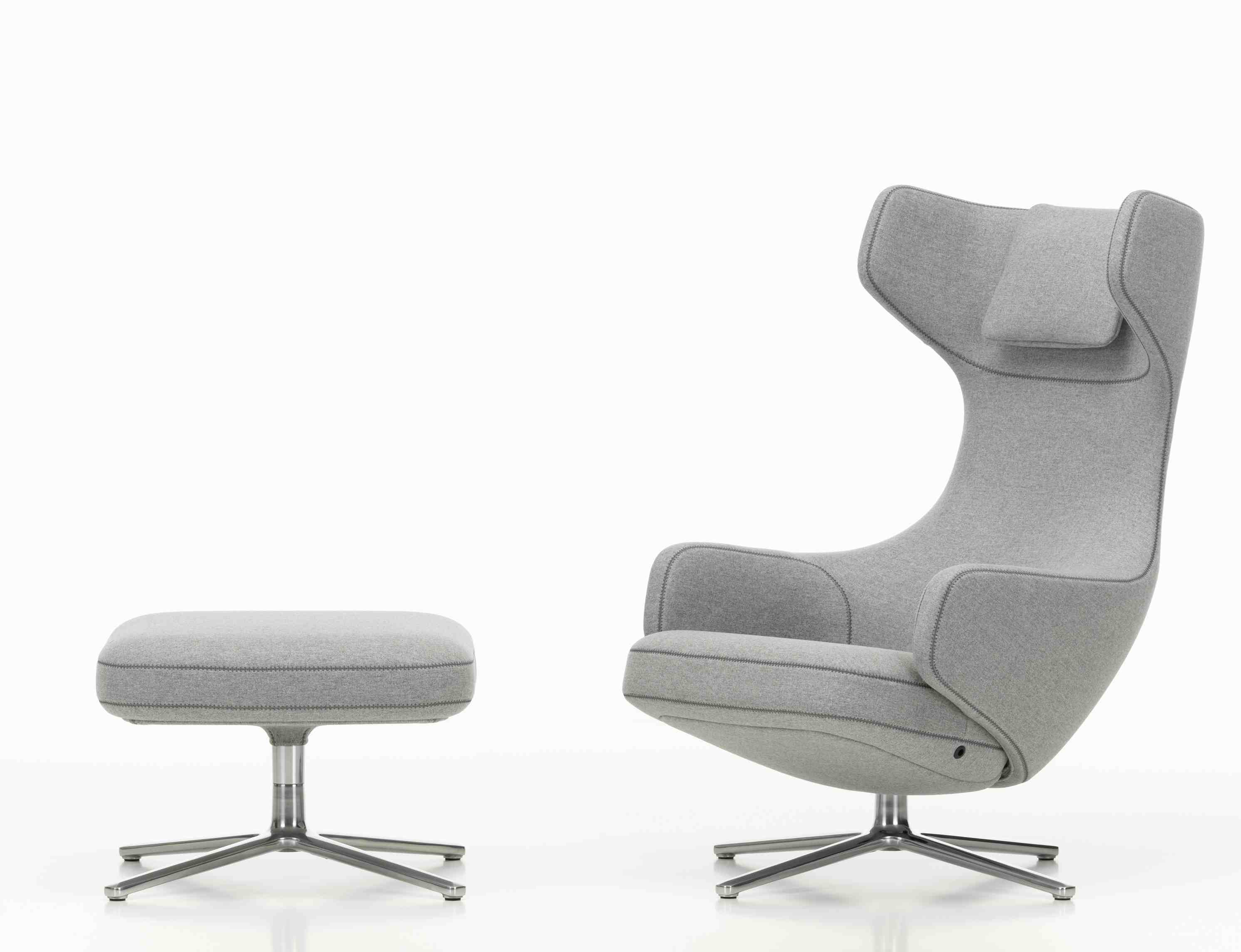 Grand Repos Sessel  + Ottoman Vitra Poliert  Cosy Kieselstein