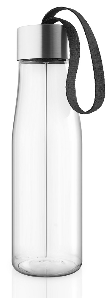 MyFlavour Trinkflasche von Eva Solo, 0,75 l, aus Glas mit schwarzem Trageband.