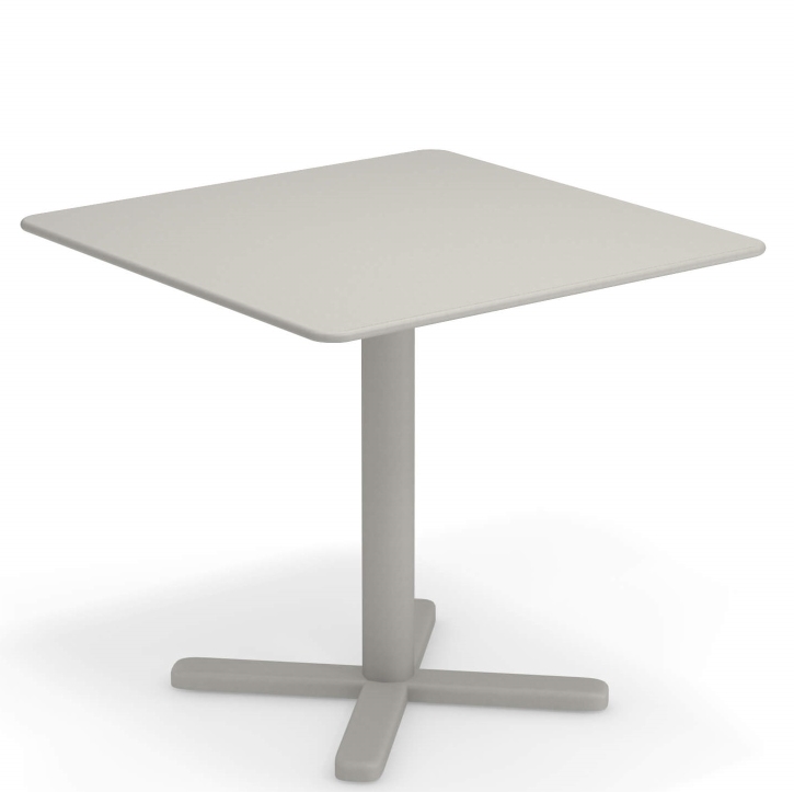Rechteckiger, grauer Darwin Klapptisch von Emu für den Garten oder Balkon. Klappbarer Gartentisch mit Mittelfuß.