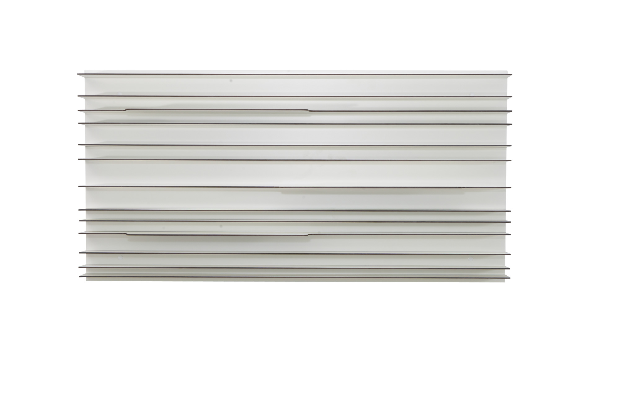 Weißes Bücherregal "Spectrum" mit mehreren Regalböden, ideal für Paperback-Bücher und zur Wandmontage.