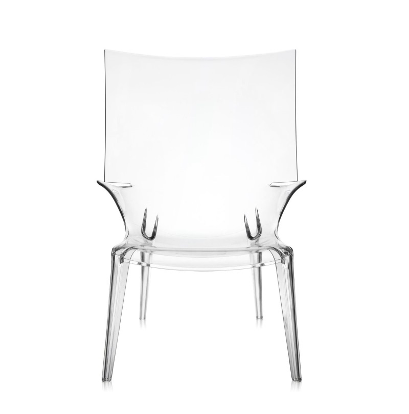 Transparenter Uncle Jim Sessel von Kartell, ein moderner Design-Stuhl aus Polycarbonat für Wohnzimmer und Büro.