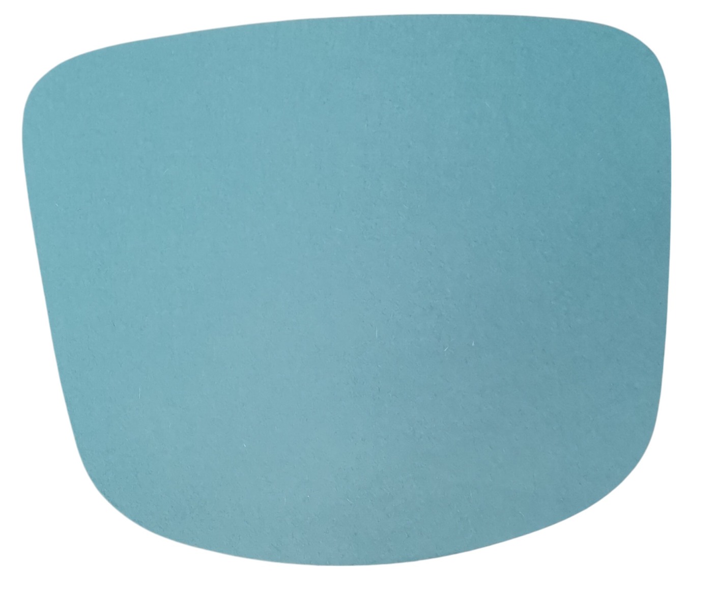 Aqua-blaue Filz Sitzauflage für Kevi Stuhl, Einzelstück, bequeme Stuhlauflage für besseren Sitzkomfort.