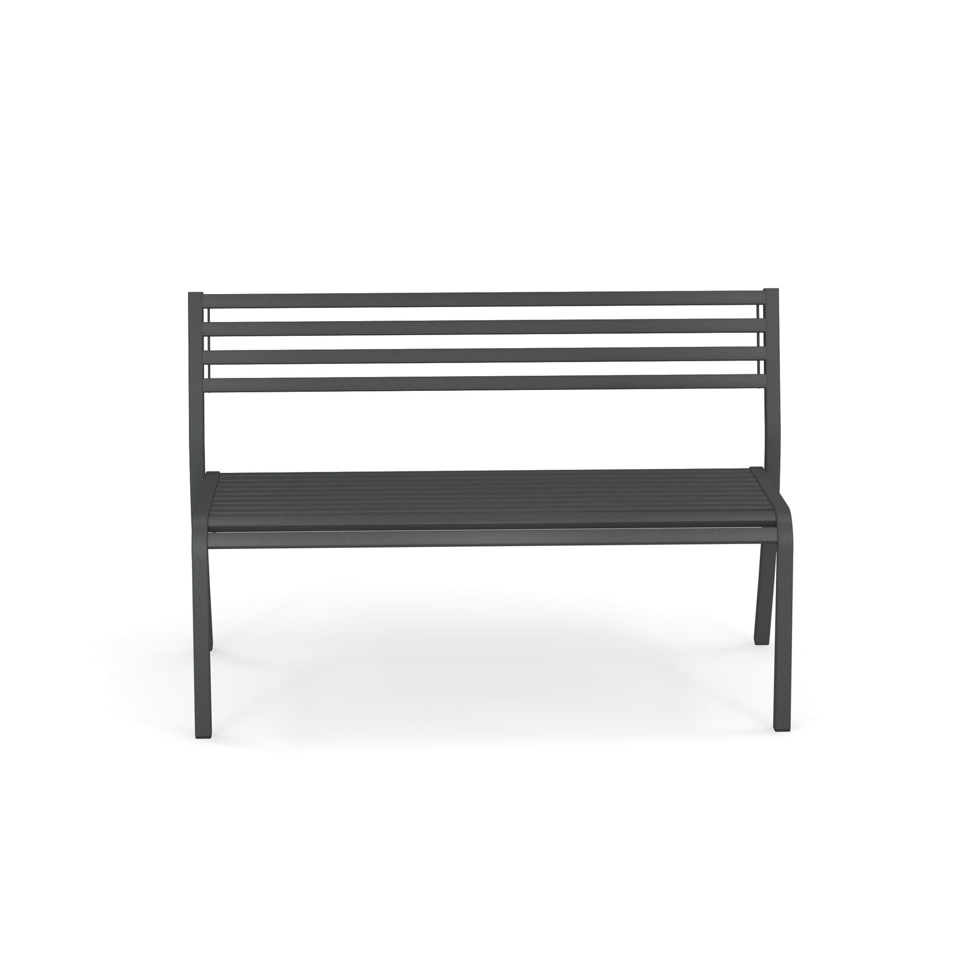 Emu Bank Segno 128 cm, graue Gartenbank aus Metall, Outdoor Sitzbank für Terrasse.