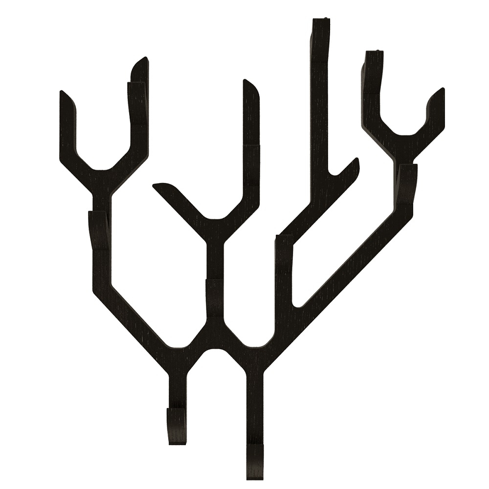 Schwarze Ambroise Wandgarderobe von Hartô in Baumform, moderne Garderobenlösung für Flur und Eingangsbereich.