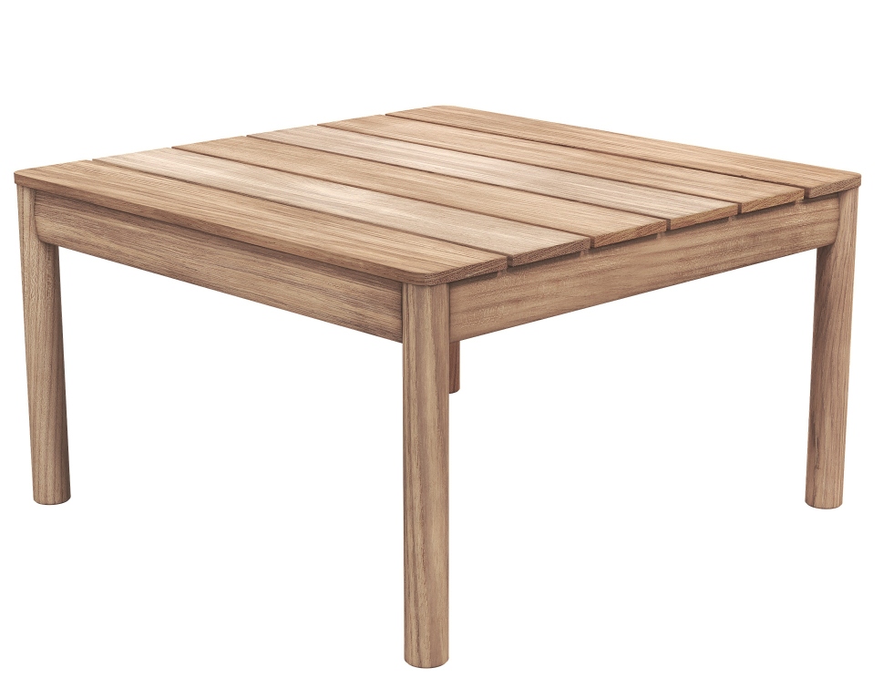 Tradition Lounge Tisch von Skagerak by Fritz Hansen, quadratischer Beistelltisch aus Teakholz für den Garten.
