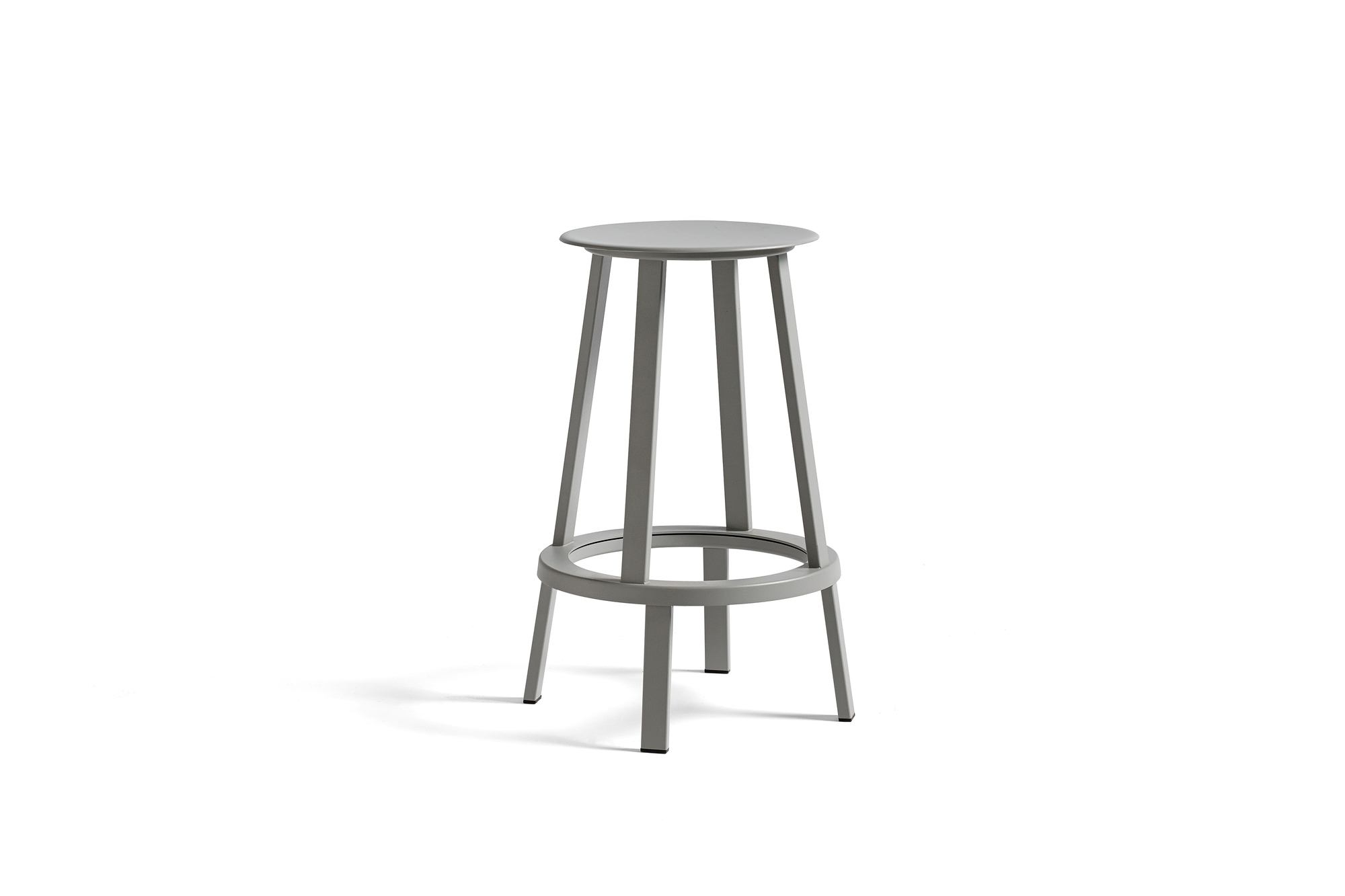 Revolver Bar Stool Barhocker von Hay, hohe Ausführung in Stahl, Farbe Sky Grey.