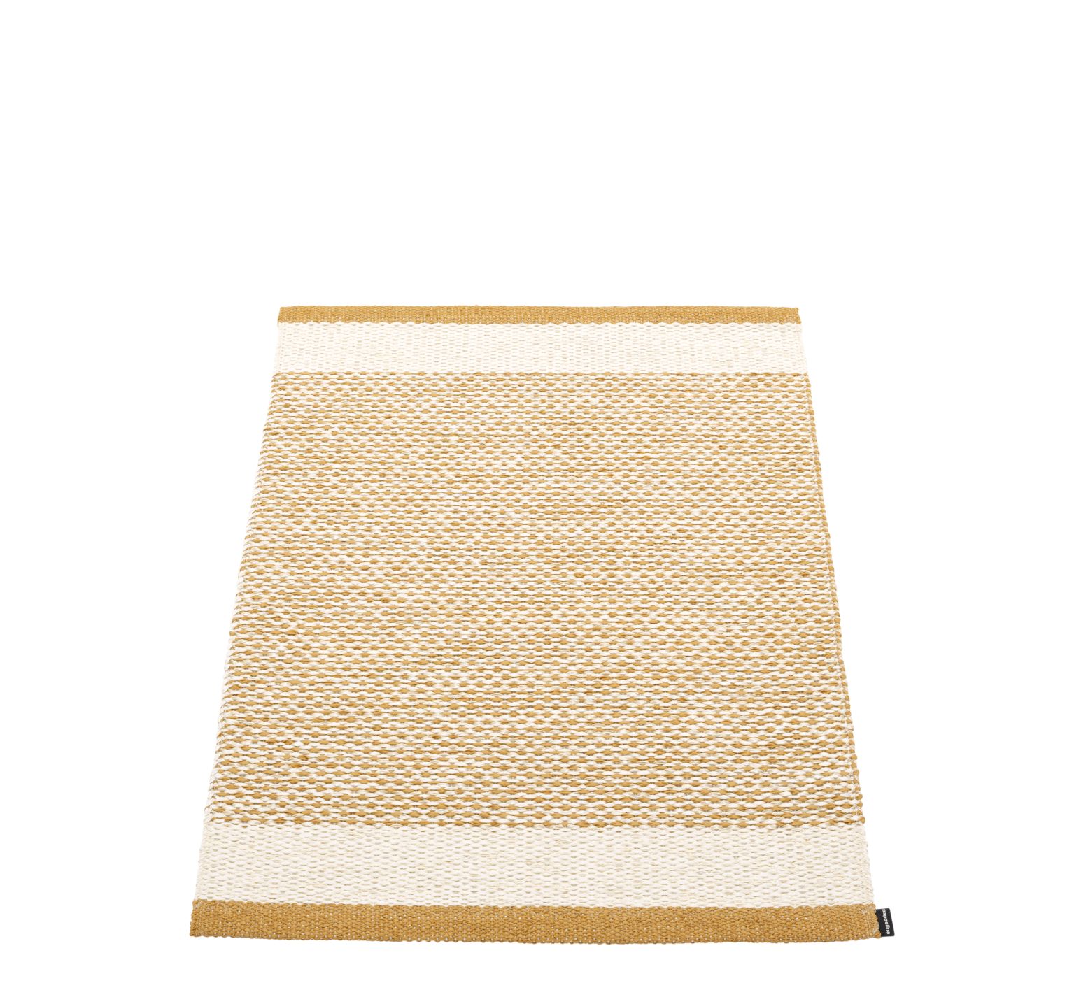 Pappelina Teppich Edit in Beige und Weiß, gewebter Teppich für Innenräume.