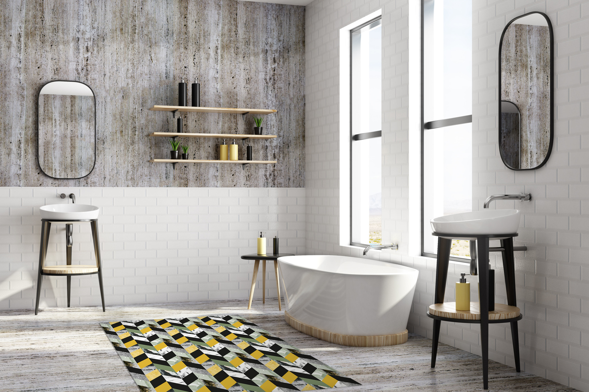 Matteo Vinyl Teppich Tiles Marrocan beige Contento EINZELSTÜCK