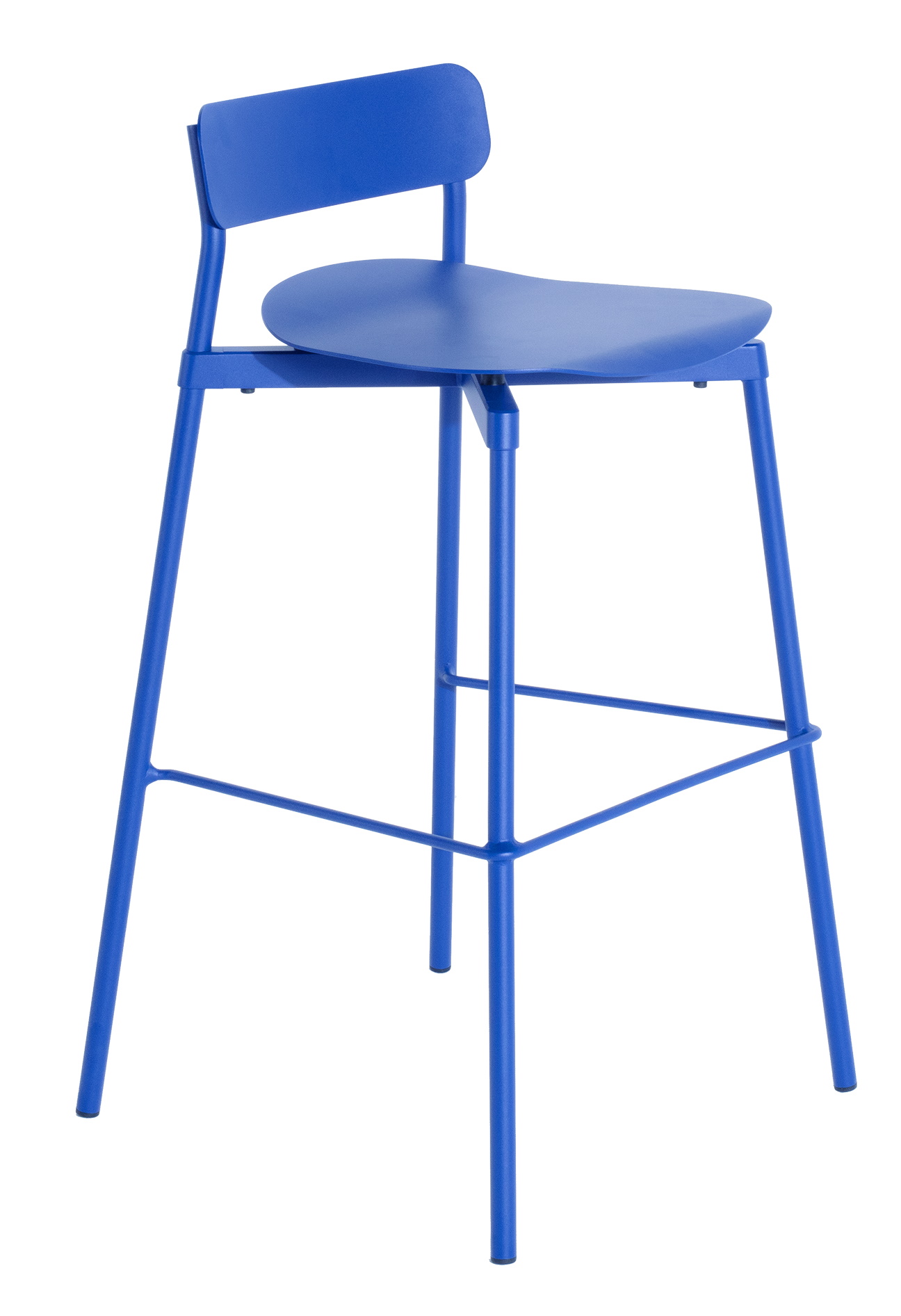 Blauer Fromme Barstool Barhocker von Petite Friture, H 75 cm, modernes Design.