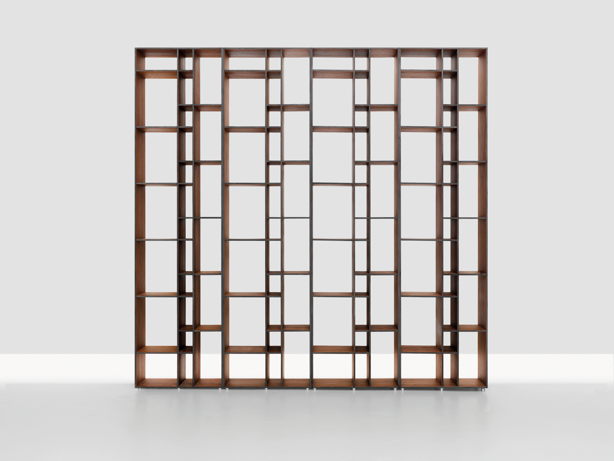 Code Holzregal mit MDF-Platten: Modernes Bücherregal, Raumteiler, Holzregal für Wohnzimmer und Büro.