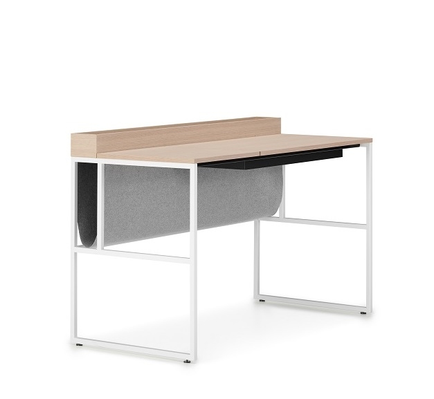 VENTI HOME Desk Schreibtisch MDF Italia Blecheiche / Weiß matt
