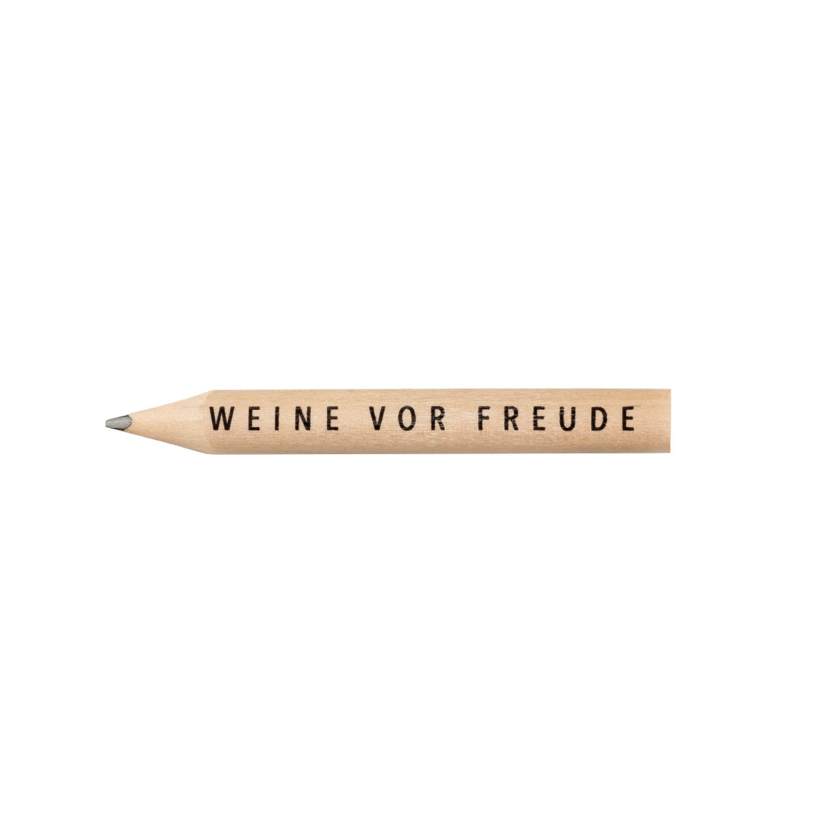Bleistift aus Holz mit der Aufschrift "Weine vor Freude" für die Räder Aufbewahrungstopf-Kollektion.