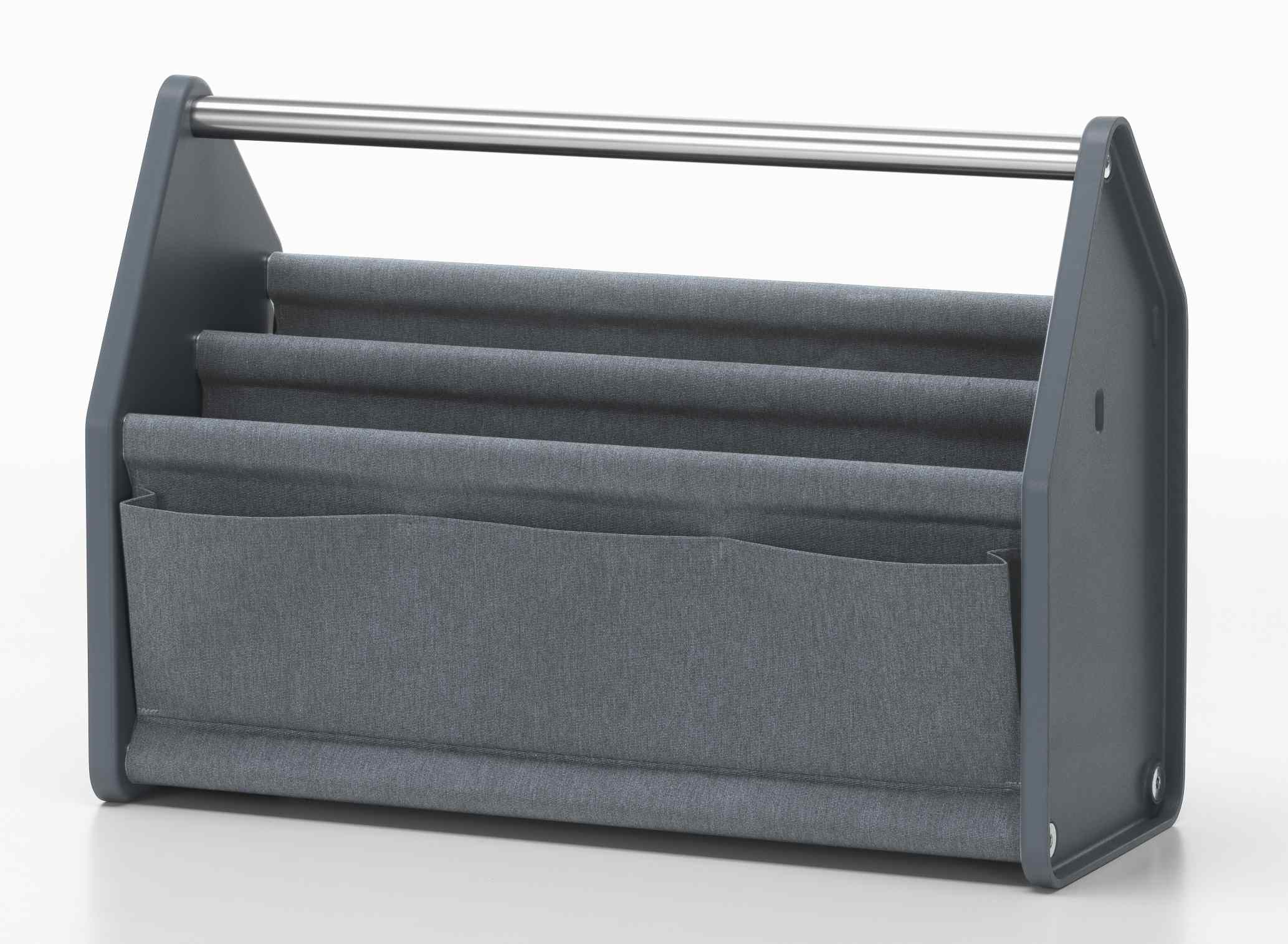 Vitra Locker Box in Meerblau: Praktische Aufbewahrungsbox mit Fächern und Tragegriff für Büro und Zuhause.