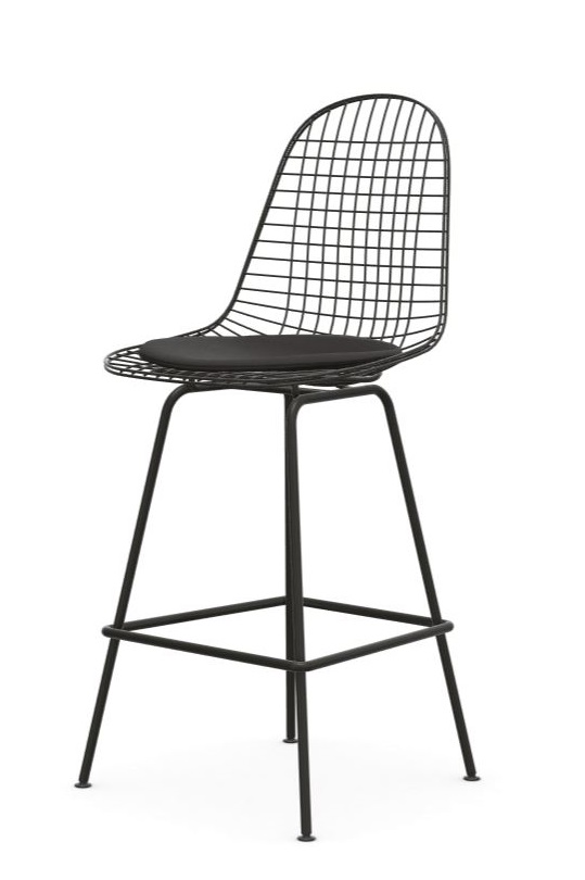 Eames Wire Bar Stool Barhocker Medium mit Sitzpolster Vitra